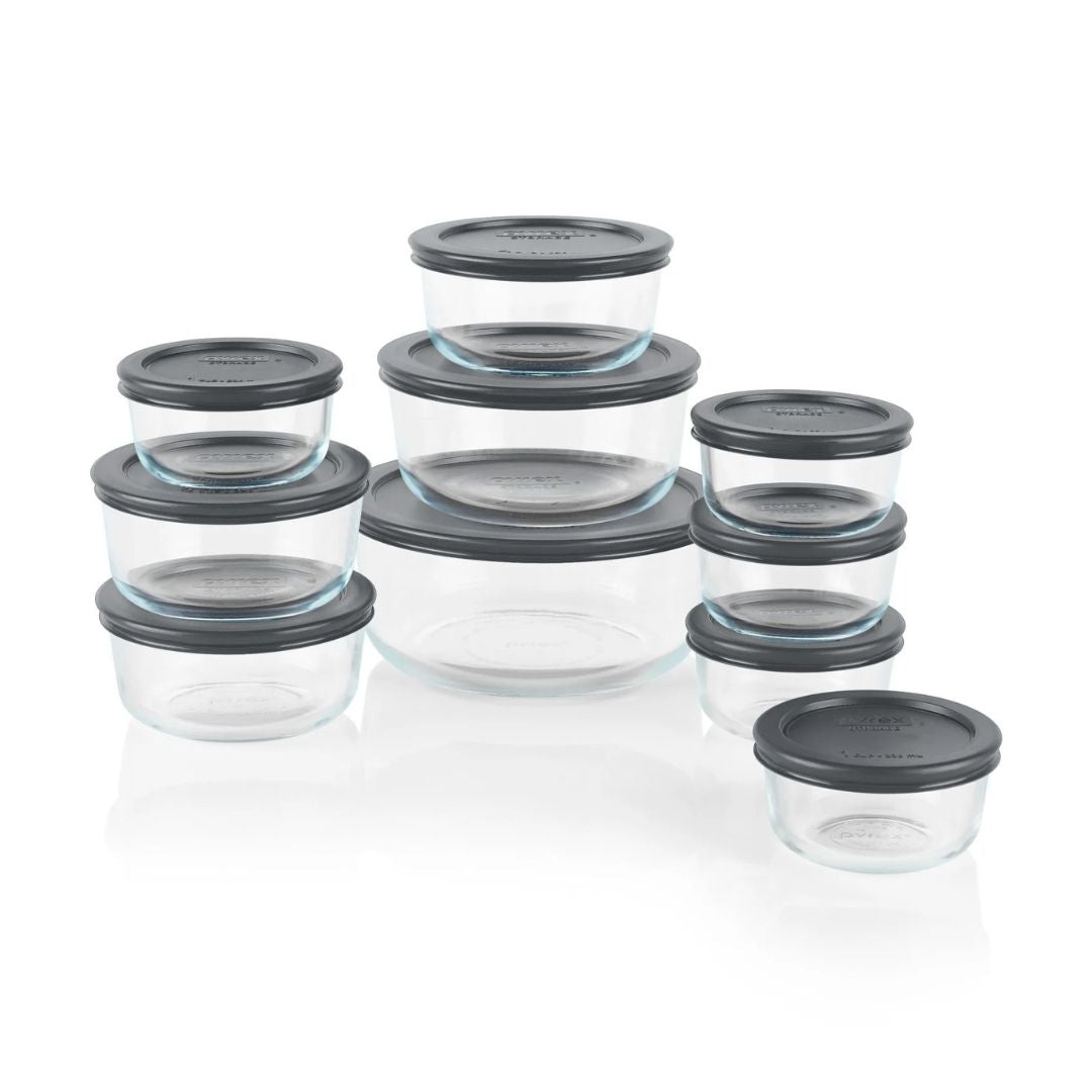 Pyrex Simply Store 10pc Set with Grey Lid