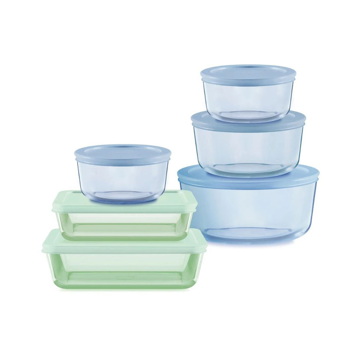 Pyrex Simply Store Tinted 6Pc Storage Set with Plastic Lids