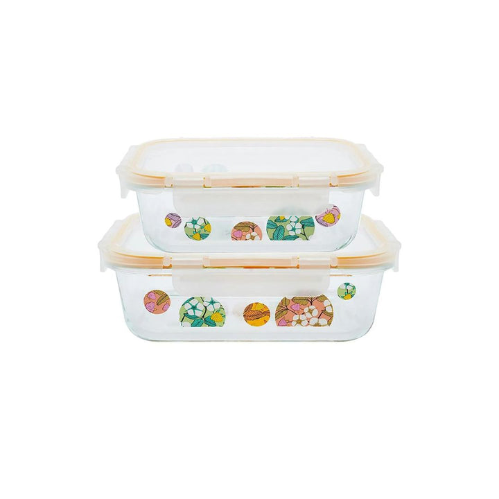 Pyrex 2pc Glass Storage Set Bon Bon Fleur