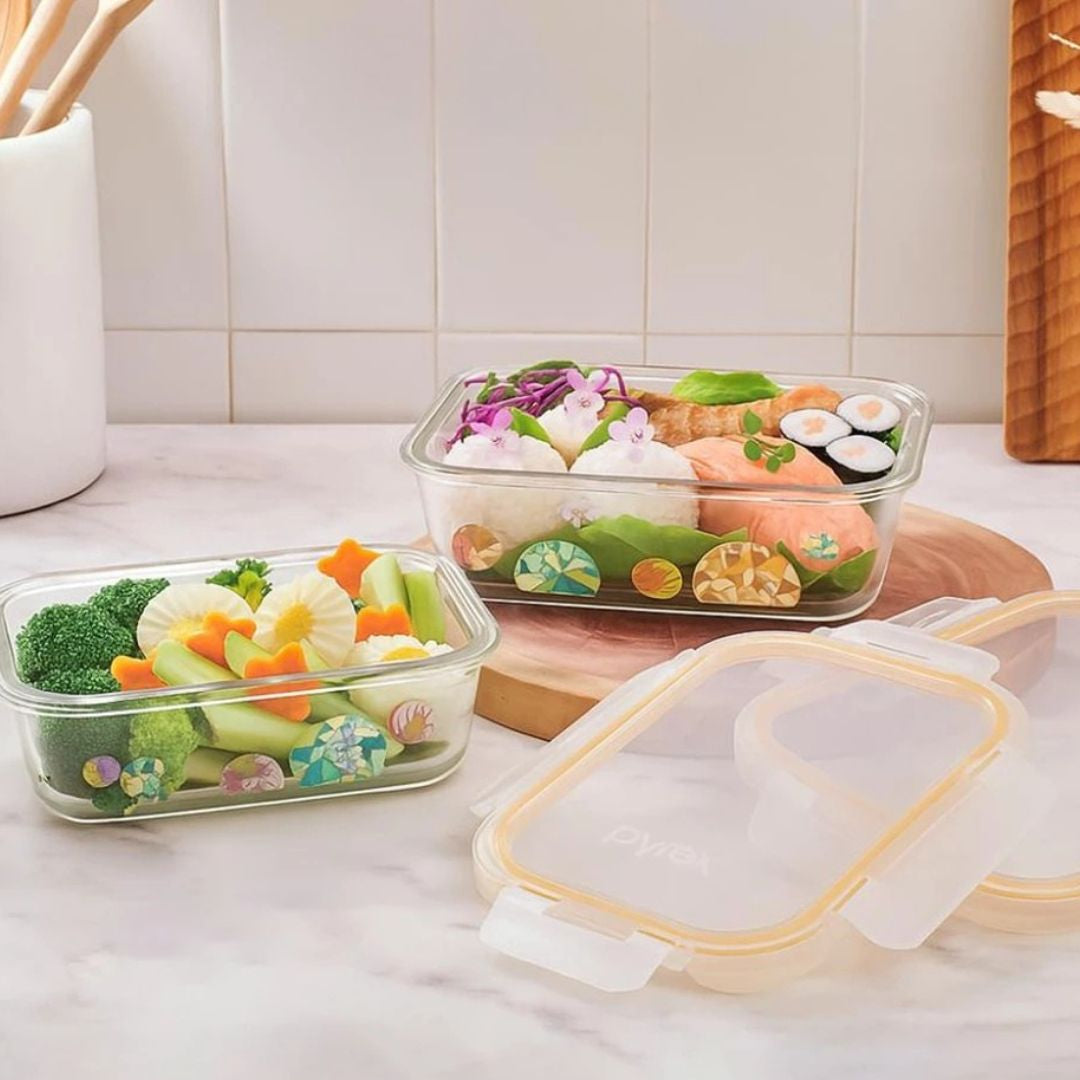 Pyrex 2pc Glass Storage Set Bon Bon Fleur