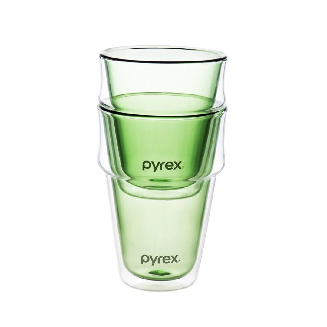 Pyrex 2Pc Stackable Double Wall Glass Set