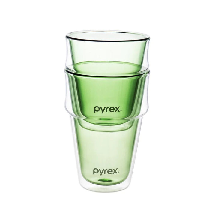 Pyrex 2Pc Stackable Double Wall Glass Set
