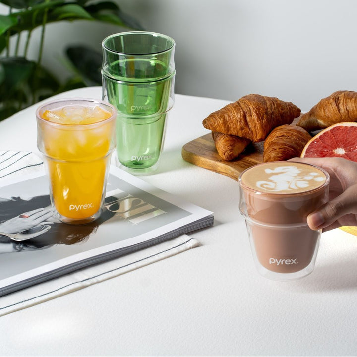 Pyrex 2Pc Stackable Double Wall Glass Set