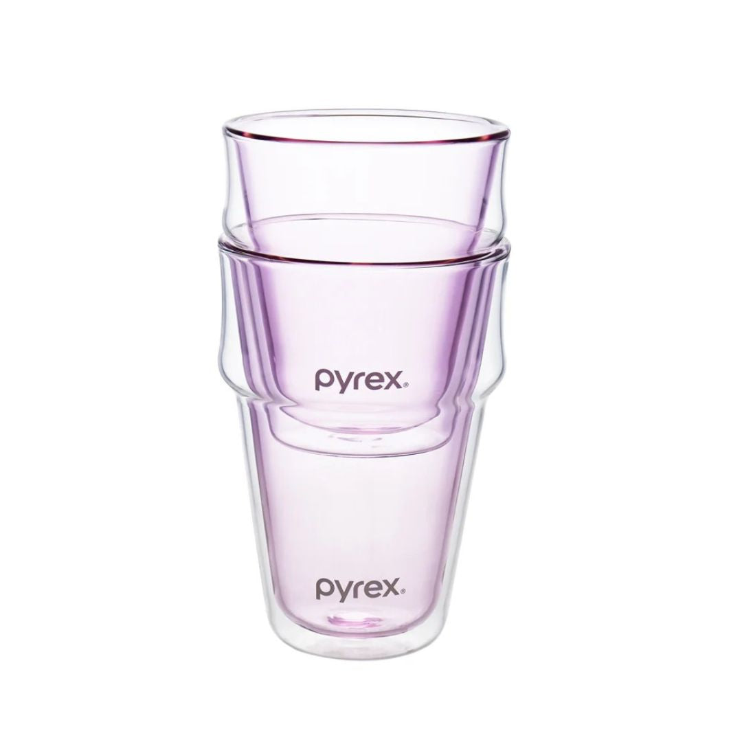 Pyrex 2Pc Stackable Double Wall Glass Set