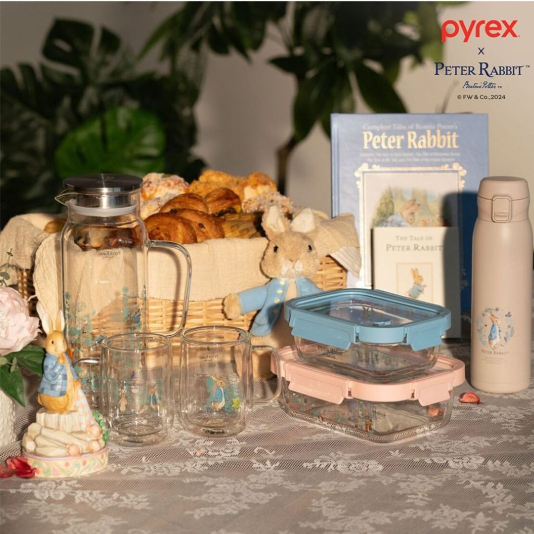 Pyrex x Peter Rabbit 2pc 640ml & 1050ml Rectangle Glass Storage