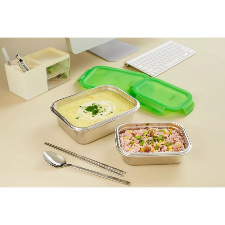 Pyrex 2pc Stainless Steel Storage Set with Lid