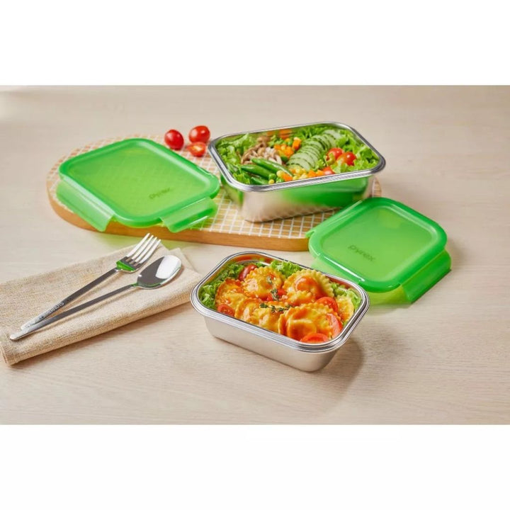 Pyrex 2pc Stainless Steel Storage Set with Lid