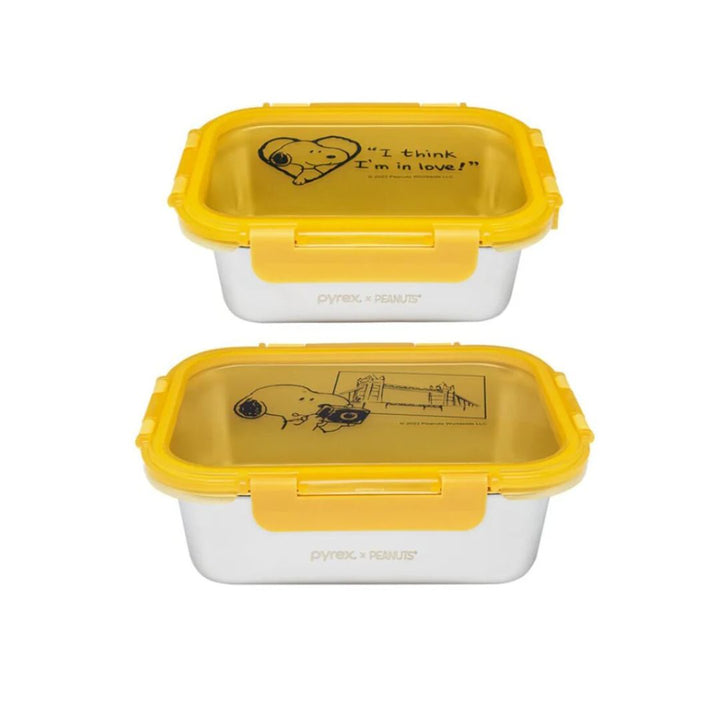 Pyrex 2pc Stainless Steel Storage Set with Lid Snoopy Bold