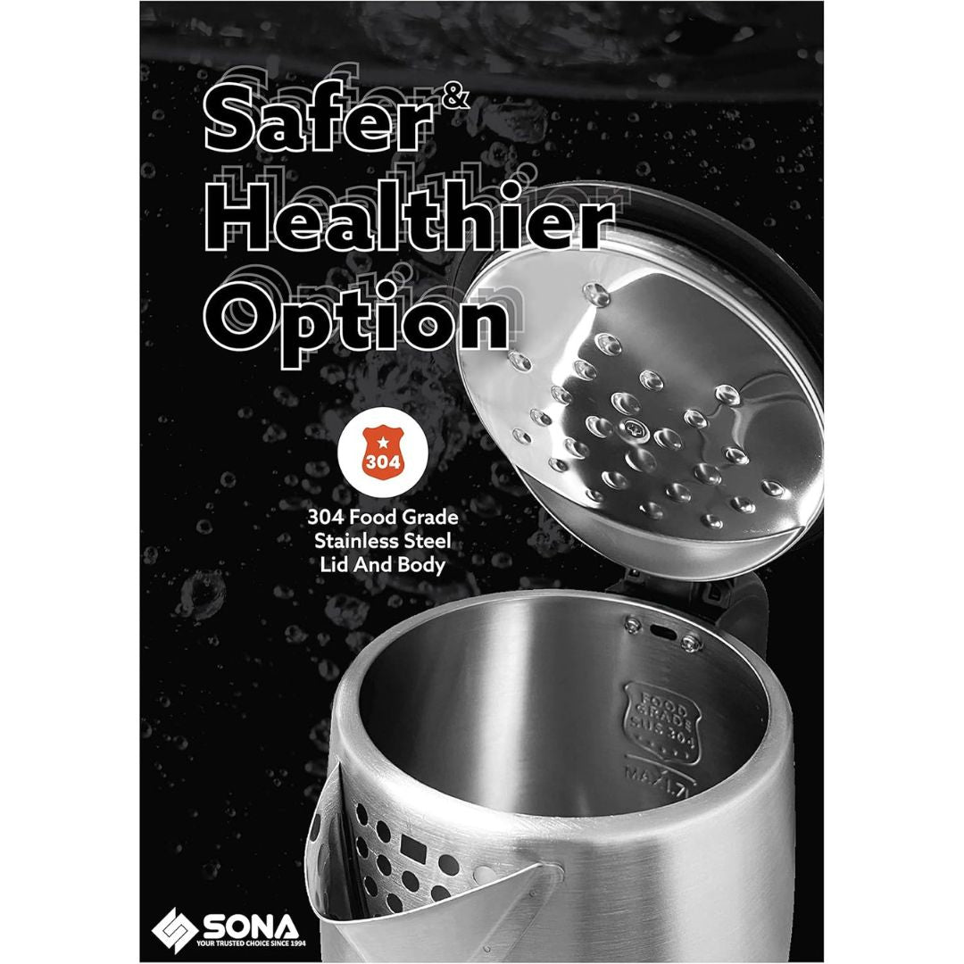 Sona 1.7L Electric Stainless Steel Kettle