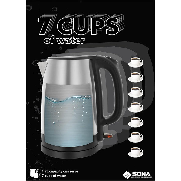 Sona 1.7L Electric Stainless Steel Kettle