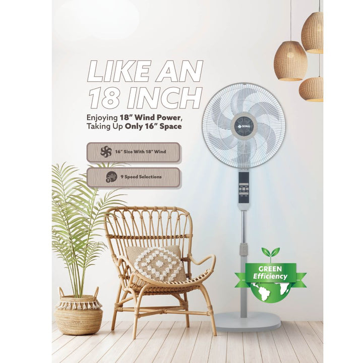 Sona 16” Remote DC Stand Fan with WiFi