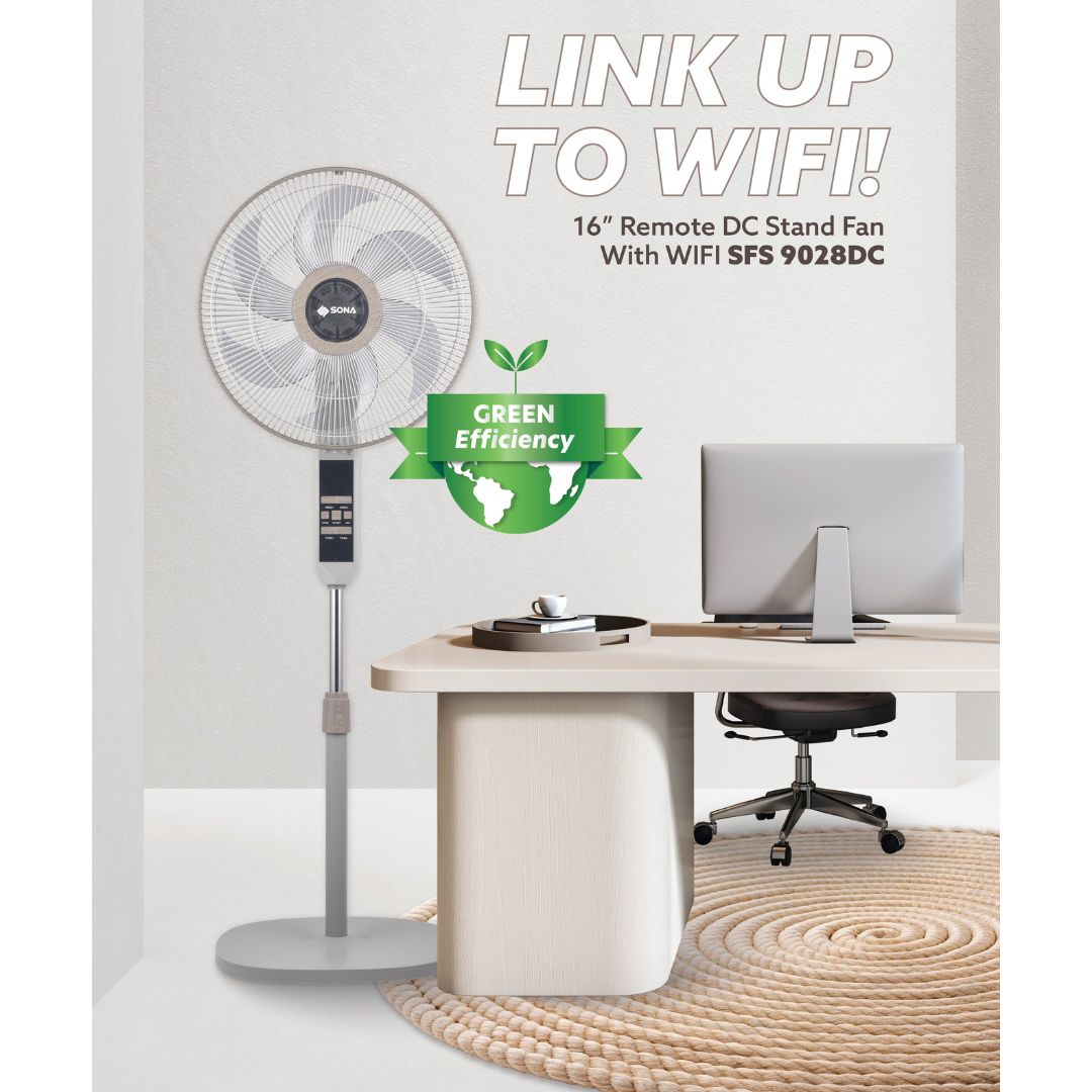 Sona 16” Remote DC Stand Fan with WiFi