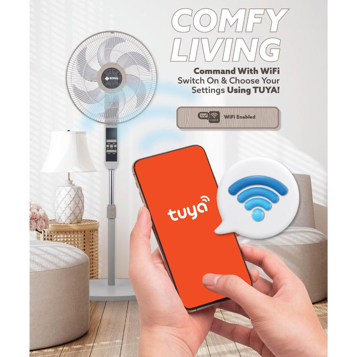 Sona 16” Remote DC Stand Fan with WiFi