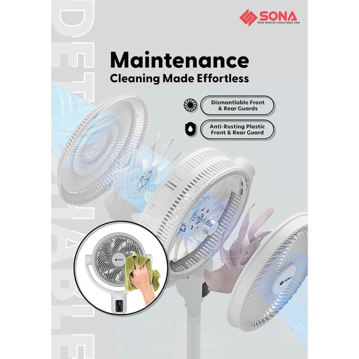 Sona 10” Remote DC Dual Bladed High Velocity Fan
