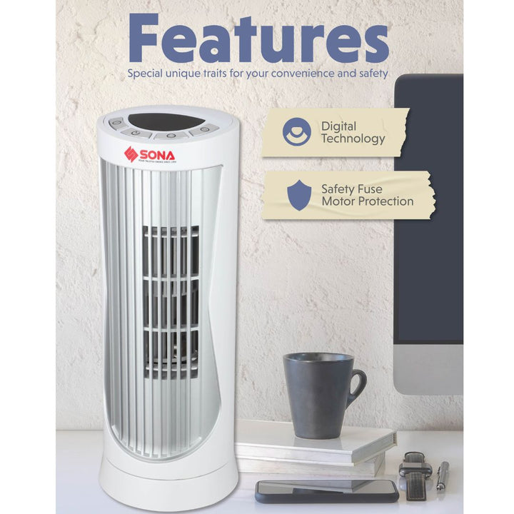 Sona Digital Mini Personal Tower Fan