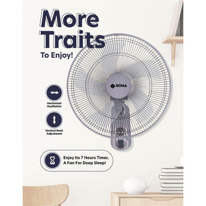 Sona 16” Remote Dc Wall Fan