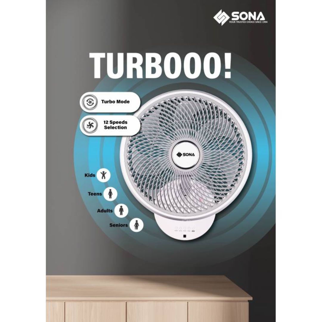 Sona 16” Remote DC Wall Fan