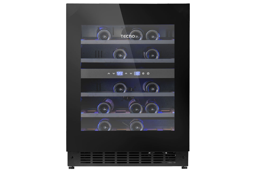 Wine Chiller — New Black — 118L, 34 Btls (750ml), 5 ~ 20°C; Dual Temp Zone, Digital Control, Anti UV Door