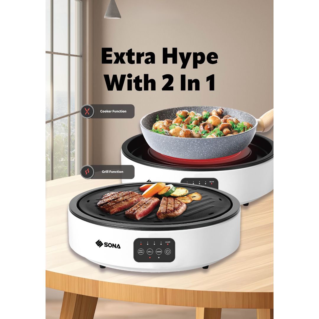 Sona 2-In-1 Infrared Ceramic Cooker Grill