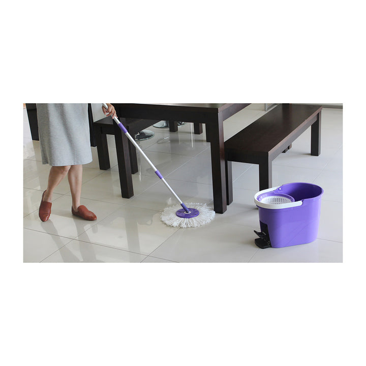 White Magic Spin Mop New Foot Press (2 Heads with no Extension)