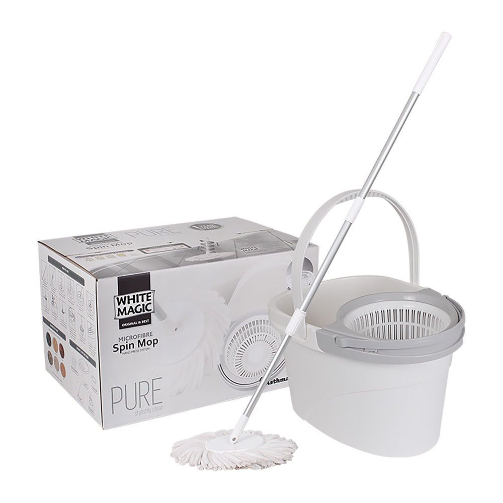 White Magic Pure Spin Mop Set (2 Heads with no Extension)