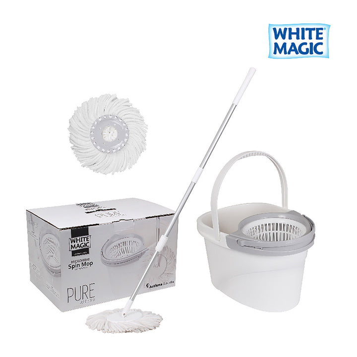 White Magic Pure Spin Mop Set (2 Heads with no Extension)