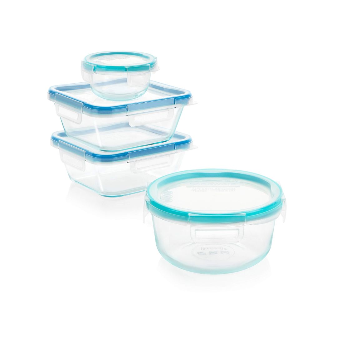 Snapware Total Solution Set Of 4 Square & Round Glass Food Container