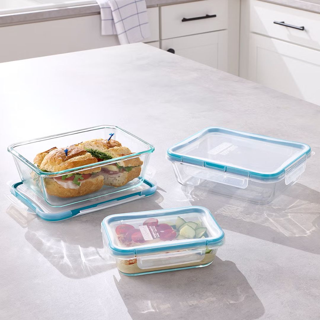 Snapware Total Solution Set Of 5 Square & Rect Glass Food Container