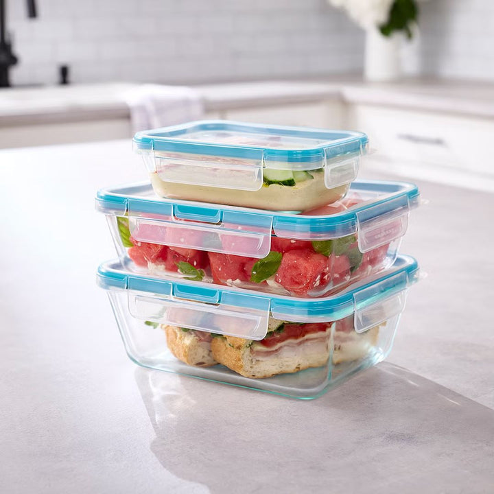 Snapware Total Solution Set Of 5 Square & Rect Glass Food Container