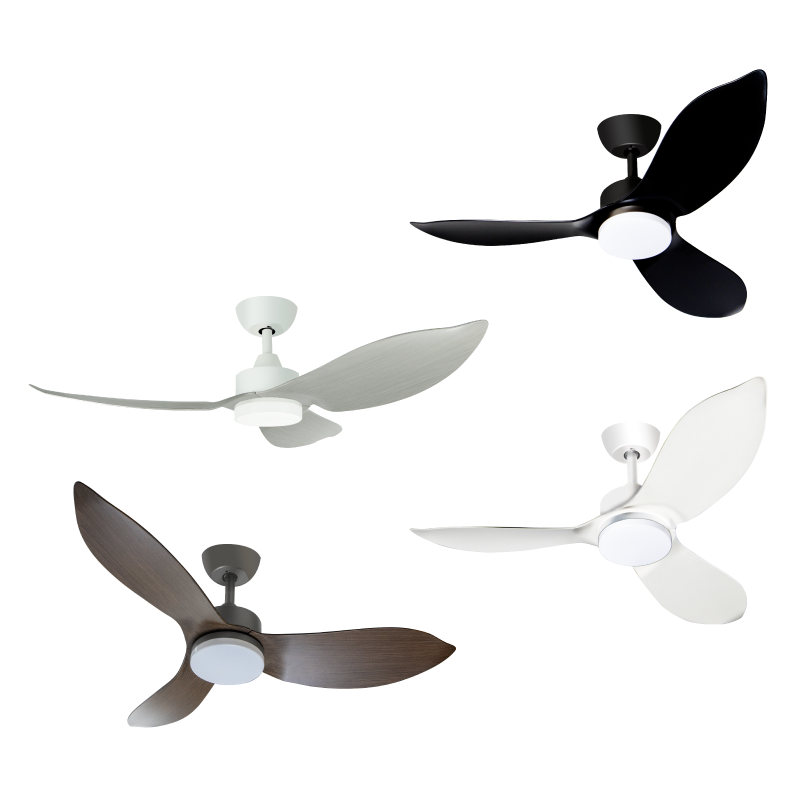 Mistral Ceiling Fan-54", 74W(DC 50W,L 24W) Space54-BK Black