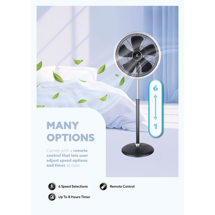 Sona Remote DC Power Desk Fan