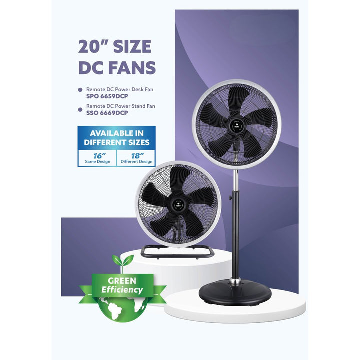 Sona Remote DC Power Desk Fan