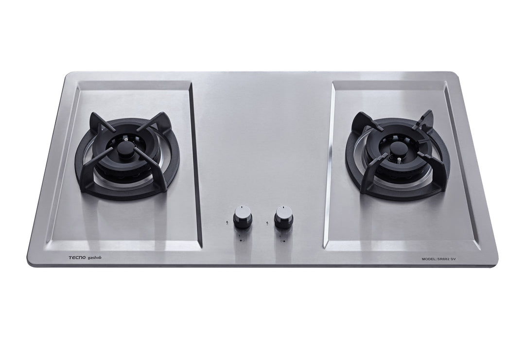 Stainless Steel Hob — Stainless Steel — 86cm, V.V.S, INFERNO*; 2 Burner (2x Big Burner)