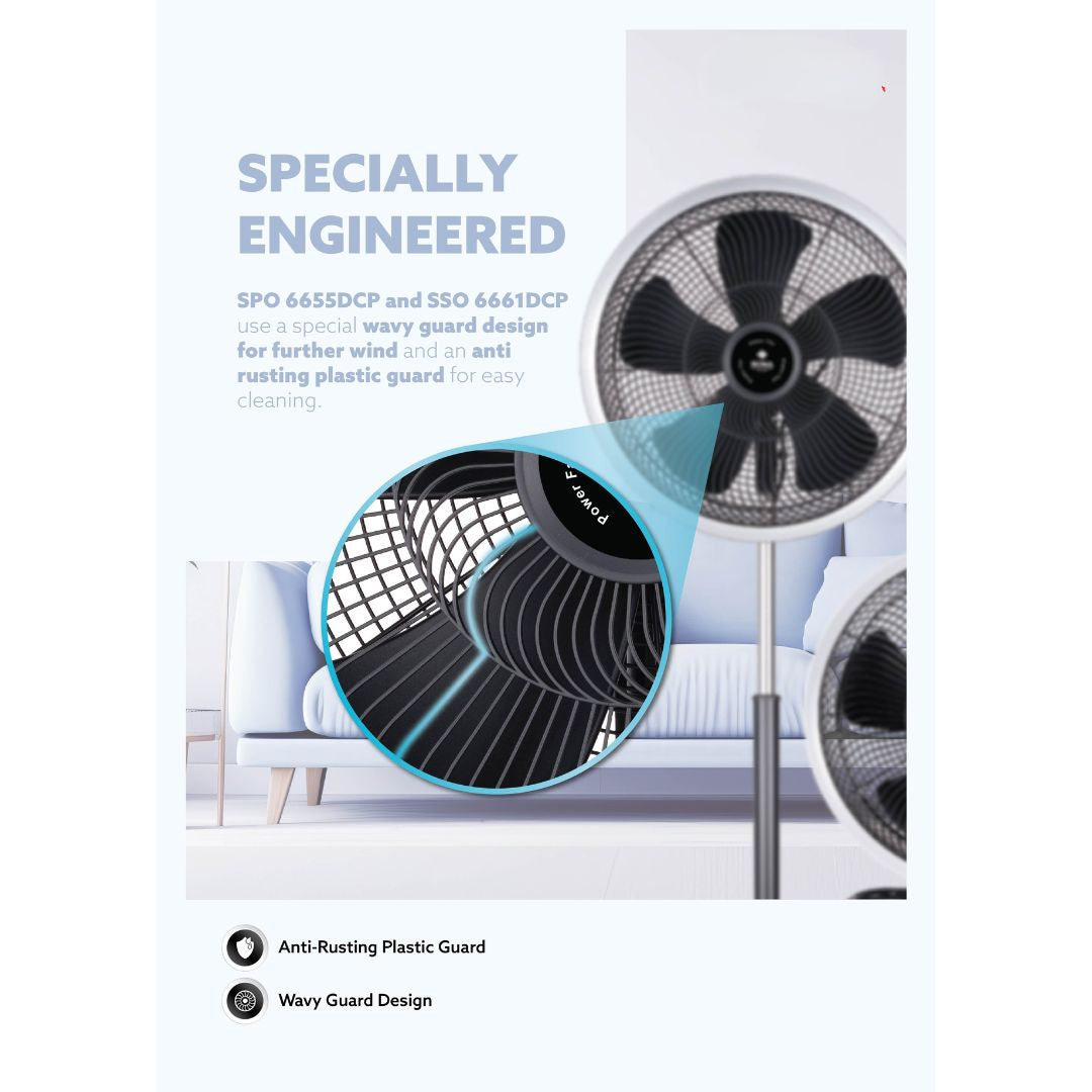 Sona Remote DC Power Stand Fan