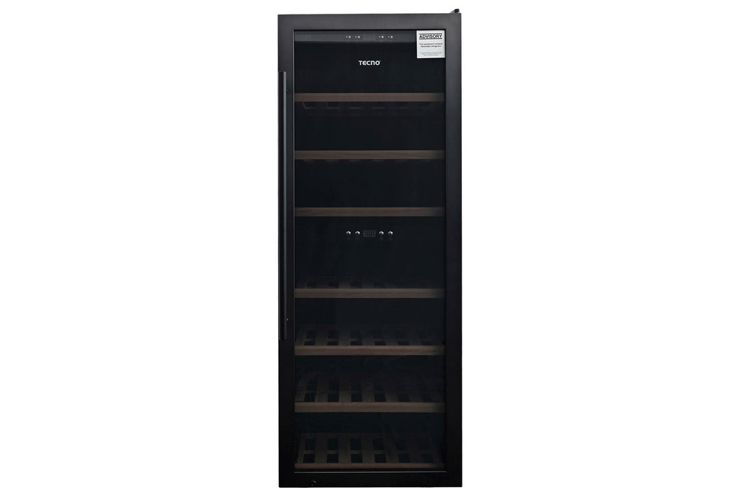 Wine Chiller — Black — 270L, 113 Btls (750ml), 5 ~ 20°C; Dual Temp Zone, Digital Control, Anti UV Door
