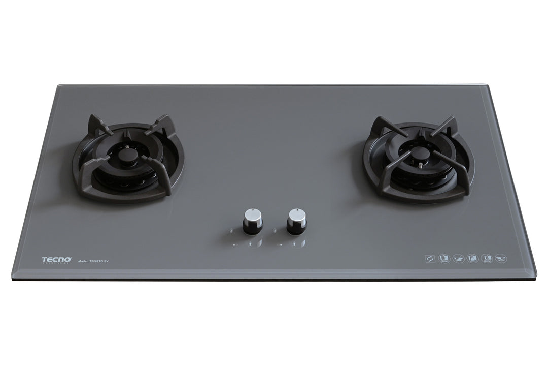 Toughened Glass Hob (SCHOTT) — Black — 88cm, V.V.S, INFERNO*; 2 Burner (2x Big)