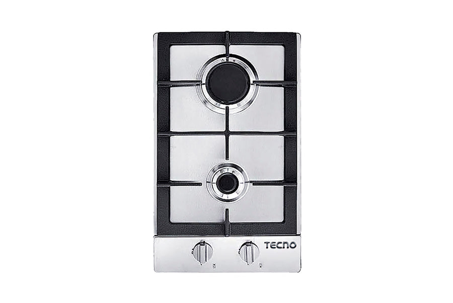 Domino Gas Hob — Stainless Steel — 30cm, 2 Burner (1x Big, 1x Small)