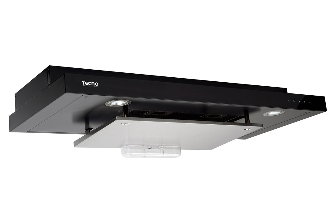 Slim Line Hood — SS- S.S w/ Black Panel — 90cm, Twin Motors, 700m³/hr, Touch Control