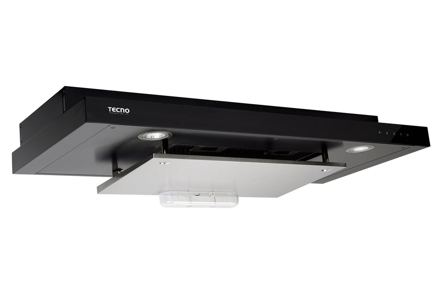 Slim Line Hood — SS- S.S w/ Black Panel — 90cm, Twin Motors, 700m³/hr, Touch Control