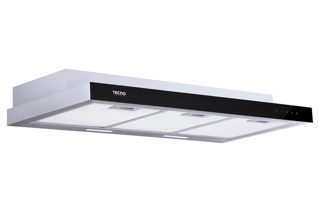 Slim Line Hood — SS- S.S w/ Black Panel — 90cm, Twin Motor, 550m³/hr