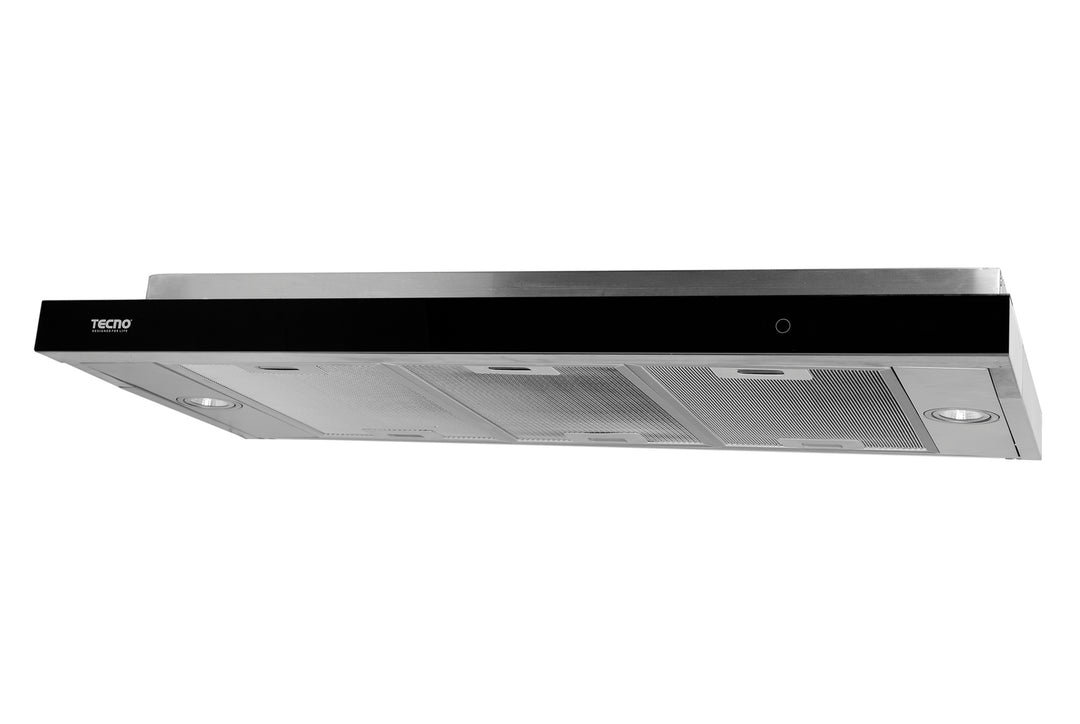 Slim Line Hood — SS- S.S w/ Black Panel — 90cm, 3 Motors, 825m³/hr, Touch Control