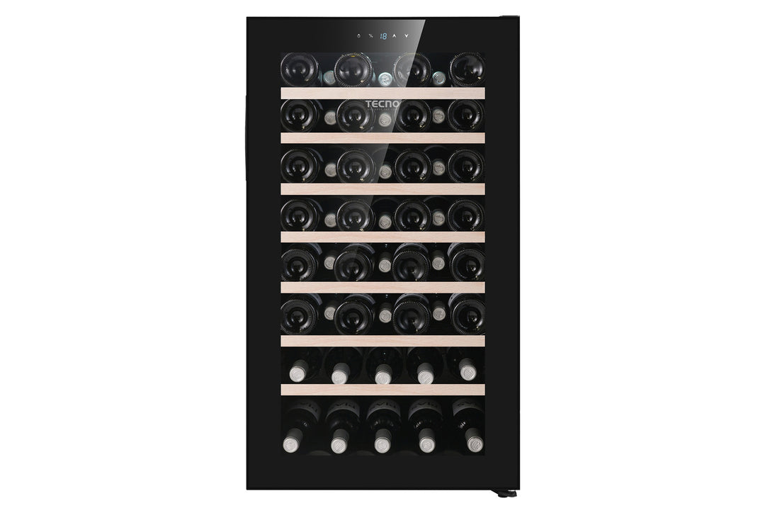 Wine Chiller — Black — 56 Btls (750ml), 5 ~ 20°C, 3 layer glass dr; Single Temp Zone, Digital Control