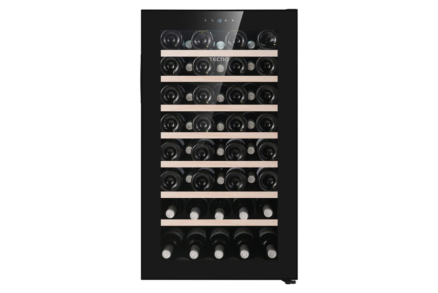 Wine Chiller — Black — 56 Btls (750ml), 5 ~ 20°C, 3 layer glass dr; Single Temp Zone, Digital Control
