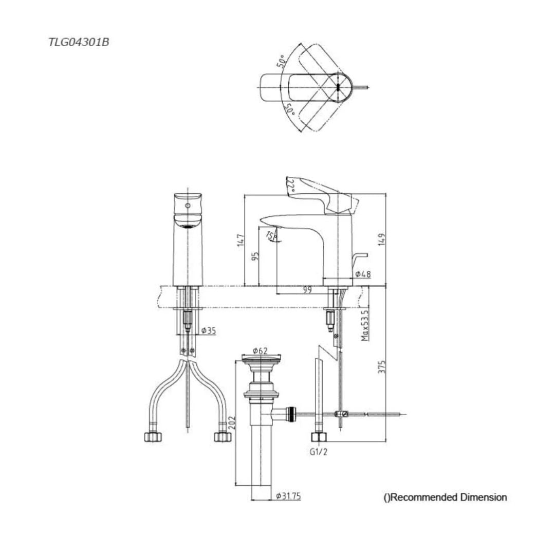TOTO "Le Muse" Single Lever Lavatory Faucet TX115LQBR