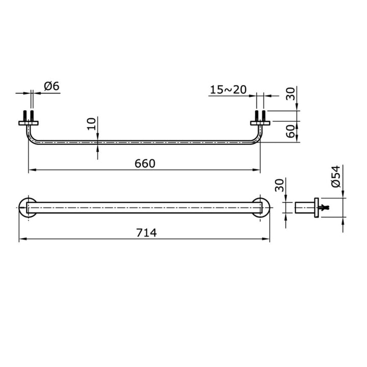 TOTO "Jazz Series" Single Towel Bar TX701AJ