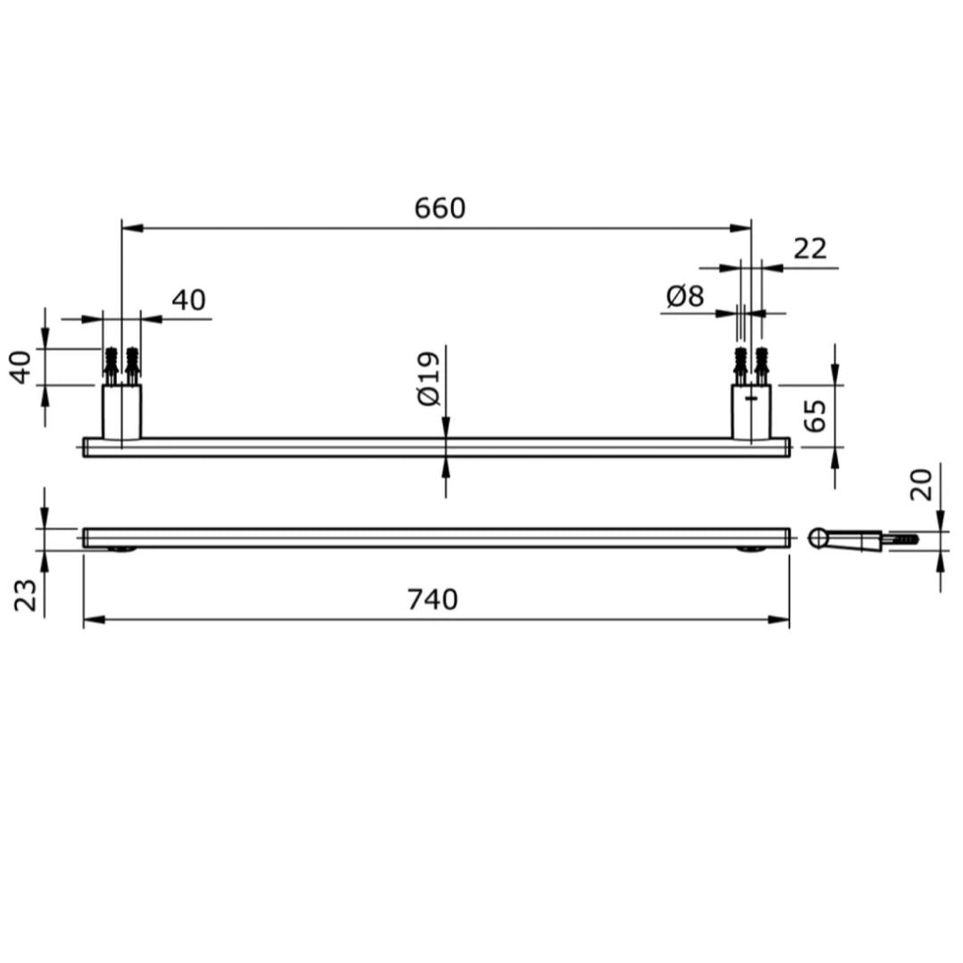 TOTO "Rei-R Series" Single Towel Bar TX701ARR