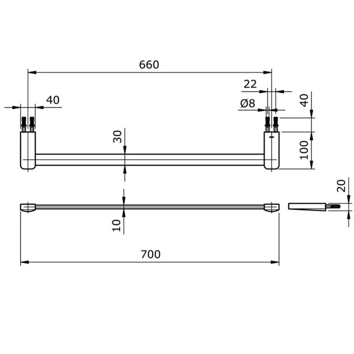 TOTO "Rei-S Series" Single Towel Bar TX701ARS