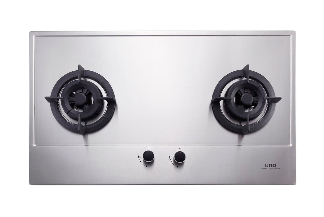 Stainless Steel Hob — Stainless Steel — 75cm, 2 Burner, V.V.S; (2x Double Ring)