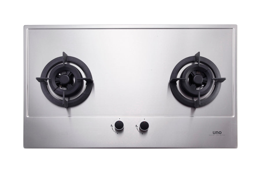 Stainless Steel Hob — Stainless Steel — 75cm, 2 Burner, V.V.S; (2x Double Ring)