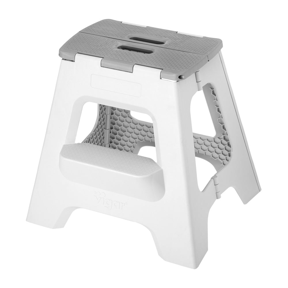 Vigar Compact 2 Step Grey Foldable 40cm Stool